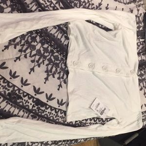 Charlotte Russe White Button Down Crop Top XS